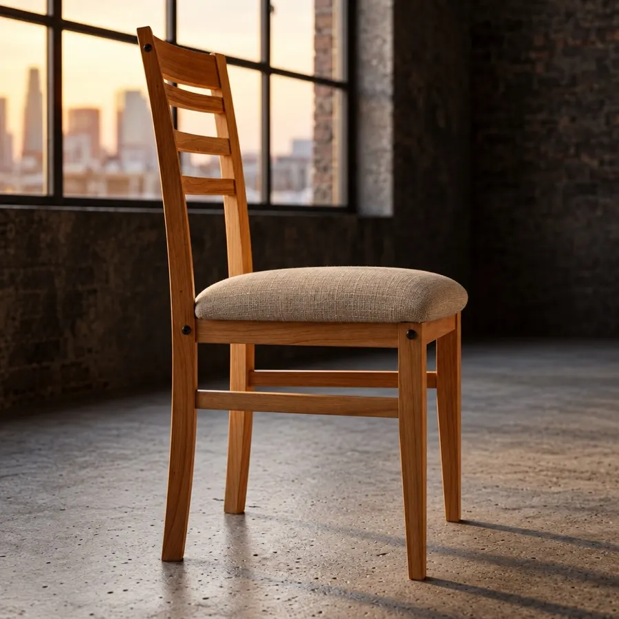 Silla de madera en un loft